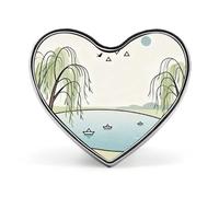 Willow tree Heart Brooch Pin White Dragon Horse for Backpacks Or Lapels Valentine Pin Anniversary