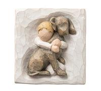 Willow Tree Hug Plaque, Sculpted Hand-Painted bas Relief
