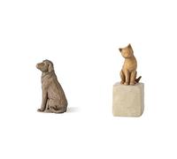 Willow Tree Love My Dog Dark Figurine & Love My Cat Light Figurine