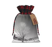 Willow Tree M Christmas drawstring gift bags printed flower-strap gift bags perfect for birthdays and holiday parties