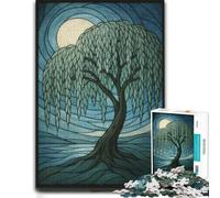 Willow Tree Moonlit Adult Wooden Jigsaw Puzzle | Family puzzle activity: screen-free home activity alone or together.