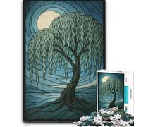 Willow Tree Moonlit Wooden Jigsaw Puzzle for Adults, 500 Pieces | Shared puzzle time: a clear build method alone or together.