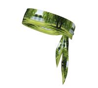Willow Tree Print Head Tie Headbands Athletic Sweatbands for Men Women Head Tie Sport Bandana for Yoga Gym