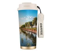 Willow Tree Print Insulated Coffee Mug, 316 Stainless Steel Vacuum Travel Cup, Keep Hot And Cold