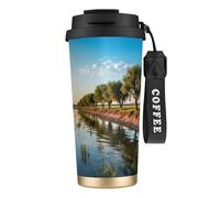 Willow Tree Print Insulated Coffee Mug, 316 Stainless Steel Vacuum Travel Cup, Keep Hot And Cold