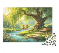 Willow Tree Swing 1000 Piece Jigsaw Puzzle Paper for Adults Countryside Nature Scene Puzzle Game for Family Relax Decor Gift 70x50cm/1000pcs