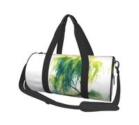 Willow Trees by The River Round Sport Duffle Bag – A Stylish, Foldable Duffel Bag with Ample Capacity, Lightweight and Durable, Perfect for The Gym, Beach, Weekend Trips, and Travel.