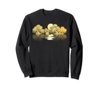 Willow Trees Moon Lake Reflection Nature Peaceful Landscape Sweatshirt