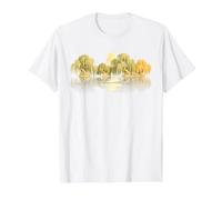Willow Trees Moon Lake Reflection Nature Peaceful Landscape Value Graphic T-Shirt, Men, White, L