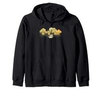 Willow Trees Moon Lake Reflection Nature Peaceful Landscape Zip Hoodie
