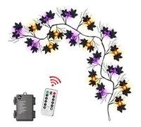 Willow Vine Light - Halloween Lights | Battery-Operated Pumpkin Bat Illumination | 8-Modes Waterproof Glowing Garland Decorations for Balcony Wall Home Living Room Outdoor Window Mantle