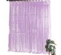 Willow Voile Curtains - Ivy Leaf Pattern Sheer, Green Tulle Gold Glitter Edge, 100x200cm Rod Pocket Drapes, Lightweight Polyester Woven Mesh | for Bedroom & Living Room (Light Filtering)