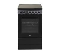 Willow W50SCB 59L Freestanding Ceramic Electric Cooker, 50cm Wide Single Cavity Cooker, Fan Oven, Integrated Grill - Black