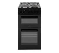 Willow WE50TSB 62L Freestanding Electric Cooker, 50cm Wide Twin Cavity