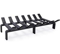 WILLOW WEAVE 17“ Fireplace Grates Non-Assembly Fire Grate Wood Stove Grate Rack Stove Burning Rack Heavy Duty Solid Steel 7-Bars Firewood Holder for Indoor Hearth Outdoor Firepit Matt Black