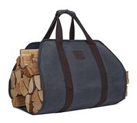 WILLOW WEAVE Canvas Log Carrier Log Holder Firewood Carrier Log Tote with Handle Pad for Easy Carrier, Grey