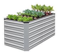 WILLOW WEAVE Raised Beds for Garden, Galvanized Steel Planters Outdoor for Growing Plants, Vegetables, Flowers and Herbs, 120x60x60cm, Silver
