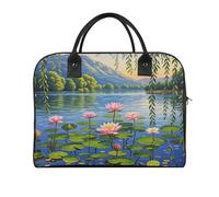Willow Willow Lotus Laptop Tote Bag Casual Travel Handbag Multi Pocket Shoulder Bags for Work Travel