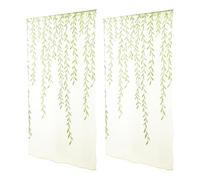 Willow Window Curtain Voile Tulle Room Salix Leaf Sheer Gauze Panel Drapes for Bedroom, Living Room, Balcony (1pcs, 100 x 200cm)