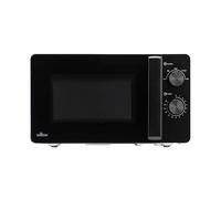 Willow WM20MB 20L 800W Manual Solo Microwave Oven - Compact Countertop Microwave with 5 Power Levels & Defrost Function - Black