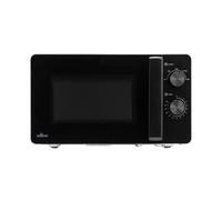 Willow WM20MB 20L 800W Manual Solo Microwave Oven - Compact Countertop Microwave with 5 Power Levels & Defrost Function - Black