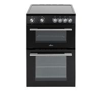 Willow WT60CCB 68L Freestanding Electric Cooker, Twin Cavity Cooker with Ceramic Hob and 31l Grill Cavity, 2 Years Warranty - Black