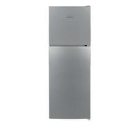 Willow WTM138S 138L Small Fridge Freezer with Adjustable Thermostat, Top Mount Slimline Fridge Freezer, Mark Proof Finish - Silver