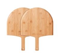 WILLOWDALE 12 Inch Wood Pizza Peel, 2pcs Kitchen Bamboo Pizza Paddle Spatula, Large Pizza Oven Accessories for Baking with Handle, Wooden Cutting Serving Board for Cheese Bread Pie Fruit Vegetable