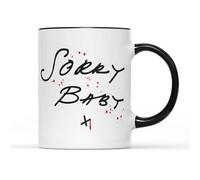 WillowGifts Sorry Baby Mug Tea Coffee Cup Dark Funny Drama Spy Thriller British TV Show Villanelle Assassin Assignment Investigator Intelligence Love MI5 Eve Gift Present (Black Handles)
