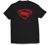 WillowGifts Super Hope T-Shirt - Superhero Cape Symbol Logo Comic Action Fun TV Film Present Twin Needle Collar 3-4'' Neck 100% Ringspun Combed Cotton High Stitch Density (Black, Medium)