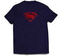 WillowGifts Super Hope T-Shirt - Superhero Cape Symbol Logo Comic Action Fun TV Film Present Twin Needle Collar 3-4'' Neck 100% Ringspun Combed Cotton High Stitch Density (Navy, 12-14 Years)