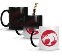 WillowGifts Thunder Space Logo Heat Transition Mug - Symbol 80s Retro Cats Sci-fi Nerdy Geek Cartoon Gift Present Tea Coffee Cup Colour Change 11oz Ceramic Heavy Duty Handle (Colour Change)