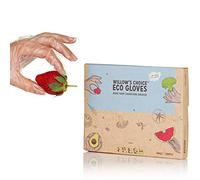 Willow's Choice Eco Disposable Gloves, Made from Bio Sugarcane Plant Waste, Vegan, Recyclable, BPA and Phthalates Free, Touch Screen Friendly, Great for Food Handling and Home Chores, 100 pcs, Small