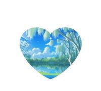Willows On The Waterfront Pattern Car Air Fresheners 4 Pcs Heart Shape Hanging Aromatherapy Tablets Scented Fresheners For Bedroom Bathroom