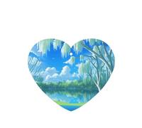Willows On The Waterfront Pattern Car Air Fresheners 6 Pcs Heart Shape Hanging Aromatherapy Tablets Scented Fresheners For Bedroom Bathroom