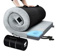 Willpo CertiPUR-US Memory Foam Camping Mattress with Travel Bag and 2 Interchangeable Covers, Lightweight Portable Sleeping Pad for Tents, Guest Beds, Home - Gray, Single