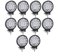 Willpower 10pc 4 inch 42W Led Pods Spot Offroad Driving Lights 12V 24V Waterproof Fog Lamps Led Work Light Bar for Truck Tractor Car 4x4 ATV UTV SUV Boat Square