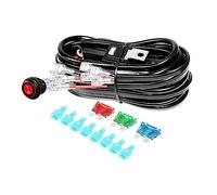 Willpower 12V LED Light Bar Wiring Harness Cable Kit, 10ft 16AWG, DC 40A, 3 Pin ON/OFF Power Rocker Switch, Relay Blade Fuse for Car Off Road Truck SUV UTE ATV 4x4 LED Fog Work Lamps (4 Leads)