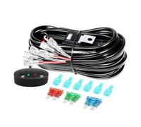 Willpower 12V LED Light Bar Wiring Harness Cable Kit, 10ft 18AWG, DC 40A, Two Control ON/Off Switches for Switching Between Different Modes for Amber White Dual Color Light Bar (2 Leads)