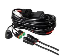 Willpower 12V LED Light Bar Wiring Harness Cable Kit, DT Connector, Waterproof, 16AWG, DC 40A, ON/OFF Switch, Relay Blade Fuse for Car Off Road Truck SUV UTE ATV 4x4 LED Fog Work Lamps (2 Leads)