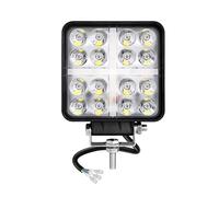 Willpower 1pc 4 Inch 48W Square LED Work Light, 3 Modes White Amber Spot Lights 12V 24V LED Pods Driving Lights Offroad Fog Lamps for Truck Tractor Boat 4x4 Car SUV ATV Excavator, 3000K 6000K, IP67