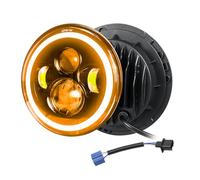 Willpower 1pc 7'' Round LED Headlights, 50W 5000LM 4 Lens Angel Eyes White DRL & Amber Halo Ring Turn Signal Lights High/Low Beam for Jeep Wrangler JK LJ CJ TJ Car Motorcycle Offroad
