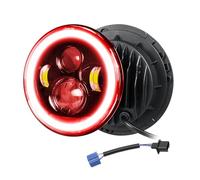 Willpower 1pc 7'' Round LED Headlights, Red White DRL Angel Eyes Halo Turn Signal Lights, High/Low Beam, 50W 5000LM, for Jeep Wrangler JK LJ CJ TJ Motorcycle Harley Davidson