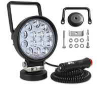 Willpower 1Pcs 42W LED Work Light with Magnetic Base, 4 Inch Portable Round LED Flood Light for Car SUV Trailer Tractor Truck Works Camping
