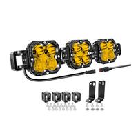 Willpower 21" 90W 9000LM LED Work Light Bar With DT Connector, Square Off Road Driving Lights 12V 24V Fog Lamps for Car Vehicle Truck 4x4 Boat Tractor, 3500K Yellow, Waterproof Headlight, Spot Flood