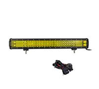 Willpower 22 Inch 324W Amber Yellow LED Light Bar 12V 24V LED Work Lights Spot Flood Combo Led Bar With Wiring Harness for Trucks Tractor 4X4 Boat Off Road Auto Fog Driving Lamp Waterproof