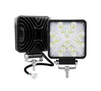Willpower 2pcs 4 Inch 48W Square LED Work Light, 3 Modes White Amber Spot Lights 12V 24V LED Pods Driving Lights Offroad Fog Lamps for Truck Tractor Boat 4x4 Car SUV ATV Excavator, 3000K 6000K, IP67