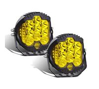 Willpower 2pcs 5 Inch 50W Amber Yellow LED Work Light Bar Side Shooter Off Road Driving Light Spot Flood Combo Fog Lamps IP67 DC 12V 24V Waterproof for Truck Tractor ATV SUV Car Boat 4x4