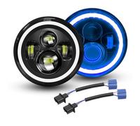 Willpower 2pcs 7'' Round LED Headlights, Blue White DRL Angel Eyes Halo Turn Signal Lights, High/Low Beam, 50W 5000LM, for Jeep Wrangler JK LJ CJ TJ Motorcycle Harley Davidson