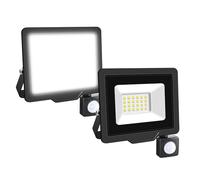 Willpower 2pcs LED Floodlight 20W 2000lm LED Security Lights Outdoor with Motion Sensor IP66 Waterproof PIR Lights White 6000K Wall Light for Garden Garage Court Patio Lawn